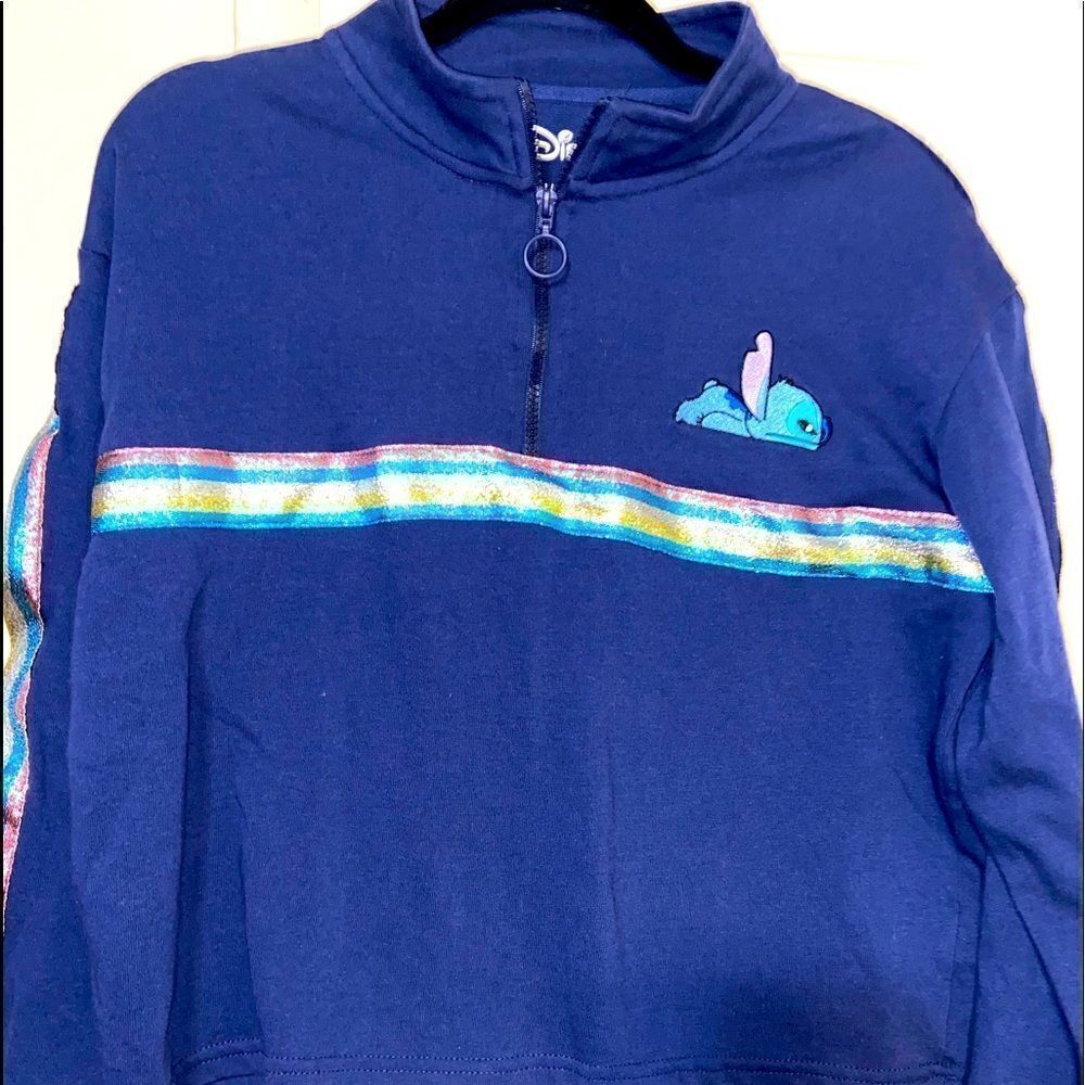 3/4 zip long sleeve Disney stitch sweater